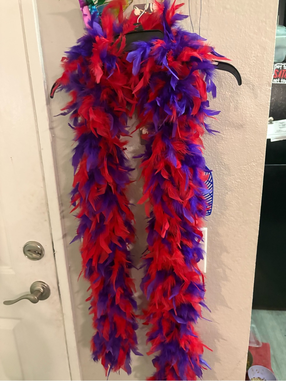 Plush Red & Purple Feather Boa - Fashion Accessory